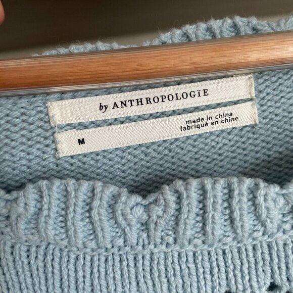 Anthropologie Blue Heart Sweater, Size Medium - Picture 8 of 12